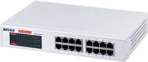 BUFFALO GigaスイッチングHub 16ポート LSW2-GT-16NSRR(中古品)