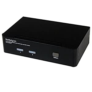StarTech.com 2ポートHDMI KVMスイッチ オーディオ対応 2ポートUSB 3.0ハブ HDMI接続CPU・PCパソコン切替器 SV231HDMIUA(中古品)