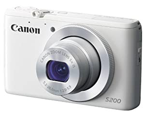 Canon デジタルカメラ PowerShot S200(ホワイト) F値2.0 広角24mm 光学5倍ズーム PSS200(WH)(中古品)