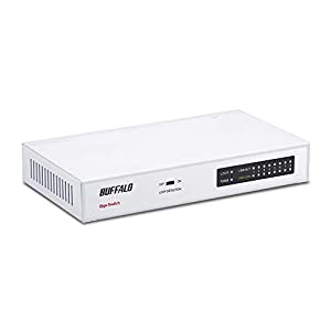 BUFFALO Giga対応 金属筺体 電源内蔵 8ポート ホワイト スイッチングハブ 日本メーカー LSW5-GT-8NS/WH(中古品)