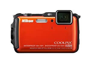 Nikon デジタル写真器 AW120 雨合羽 1600万絵素 太陽光線オレンジ色 AW120OR(中古品)
