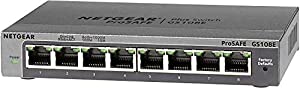 NETGEAR 卓上型コンパクト アンマネージプラス スイッチングハブ GS108E ギガビット 8ポート VLAN QoS ファンレス 省電力 法人向