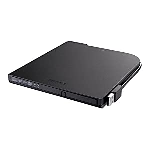 BUFFALO BDXL対応 USB2.0 ポータブルブルーレイドライブ フラットデザイン ウルトラスリムタイプ Windows/Mac両対応 ブラック BR