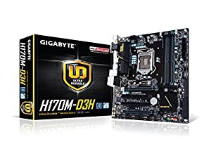 GIGABYTE Intel H170チップセット搭載 MicroATX マザーボードGA-H170M-D3H(中古品)