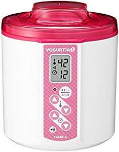 TANICA 温度調節(25〜70℃) ・タイマー・ブザー付ヨーグルトメーカー ヨーグルティアS 1200ml YS-01 (ピンク)(中古品)