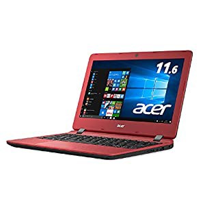 Acer ノートパソコン AspireES11 Celeron/11.6インチ/4GB/500GB/Windows10/レッド ES1-132-F14D/R(中古品)