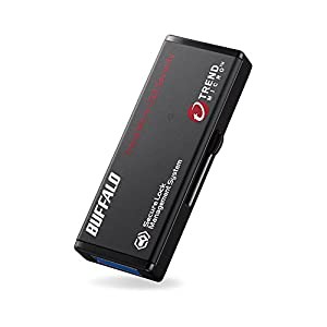 BUFFALO USB3.0 セキュリティーUSBメモリー ウイルスチェック 5年 64GB RUF3-HS64GTV5(中古品)