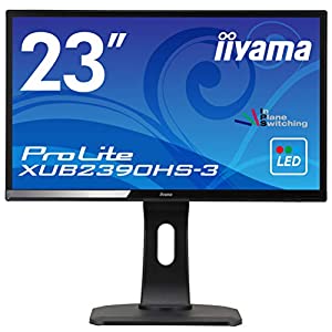 iiyama モニター ディスプレイ XUB2390HS-B3 (23インチ/フルHD/AH-IPS/HDMI,D-sub,DVI-D/昇降/ピボット/3年保証)(中古品)