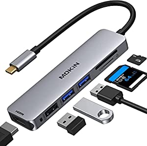 USB C HDMIアダプター MacBook Pro 2016/2017用 5イン1 USB-C - HDMI出力 SD+MicroSDカードリーダー 2ポート USB 3.0(中古品)