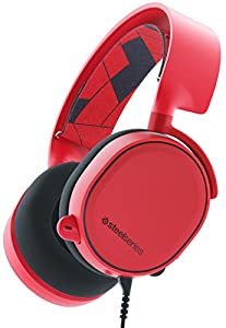 【国内正規品】密閉型 ゲーミングヘッドセット SteelSeries Arctis 3 Solar Red 61435(中古品)