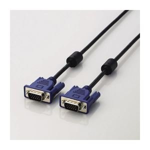 エレコム (まとめ) D-Sub15ピン(ミニ)ケーブル CAC-10BK ×5セット(中古品)