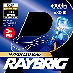 レイブリック ヘッドランプ Hiビーム専用ハロゲン代替 HB3LEDバルブ RK31(中古品)