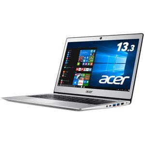 エイサー 13.3型 ノートパソコン Swift 1 ピュアシルバー（Celeron/メモリ 4GB/ストレージ 64GB/WPS Office） SF113-31-F14P(中