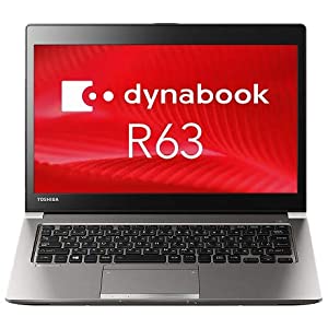 東芝 dynabook R63 D(Windows 10 Pro搭載、Core i5-6300U) /4GB /256GB(SSD)/ Bluetooth(Ｒ) Ver4.0 無線LAN /Webカメラ搭載/13.