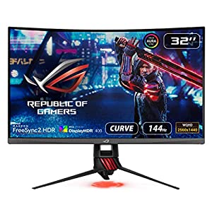 ASUS 31.5インチ PS5対応 湾曲ゲーミングモニター XG32VQR WQHD 広視野角178° 144Hz HDR400 FREESYNC 2 HDR DCI-P3 HDMI×2ポー