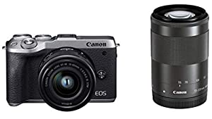 Canon ミラーレス一眼カメラ EOS M6 Mark II ダブルズームキット シルバー EOSM6MK2SL-WZK(中古品)