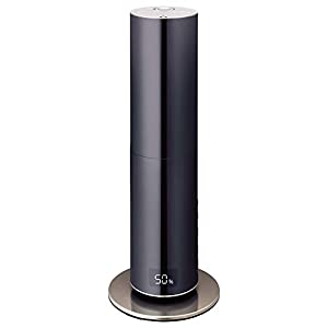 ドウシシャ 加湿器 ハイブリッド式 クレベリンLED搭載 除菌 抗菌 タイマー付き ミラー ブラック d-design KMHU-701C BK(中古品)