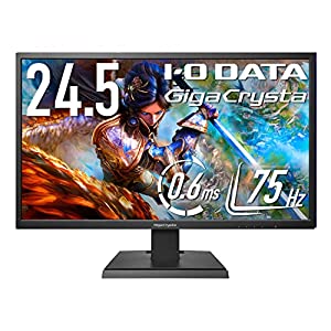 IODATA ゲーミングモニター 24.5インチ GigaCrysta 75Hz 0.6ms TNパネル (PS4/HDMI×2/DisplayPort/アナログRGB/スピーカー付/3