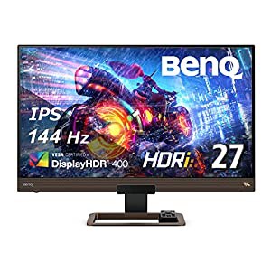 BenQ MOBIUZ EX2780Q ゲーミングモニター (27インチ/IPS/DisplayHDR400/WQHD/144Hz/5ms/リモコン付属/2.1chスピーカー/HDMI/DP/U