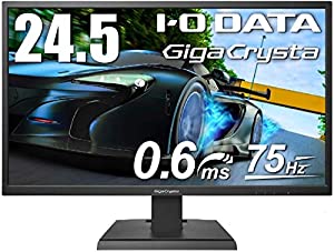 I・Oデータ 24．5型ワイド液晶ディスプレイ GigaCrysta KH252V-ZS(中古品)