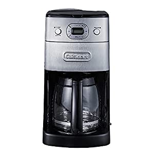 クイジナート ミル付 全自動 コーヒーメーカー 豆・粉 両対応 10カップ 予約機能付き DGB-625J シルバー(中古品)