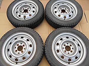 E172 175/60R14 冬4本セット スタッドレス 175/60-14 175-60-14 BRIDGESTONE BLIZZAK REVO2 14インチ鉄ホイール(中古品)