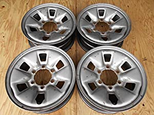 E344 15インチ鉄ホイール 4本セット 6穴 6JJ PCD139.7 ハブ径内寸約106ｍｍ(中古品)