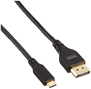 サンワサプライ TypeC-DisplayPort変換ケーブル (双方向)（ブラック・1.5m） KC-ALCDPR15(中古品)