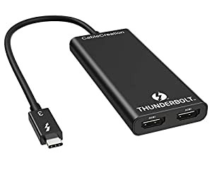 Thunderbolt 3 to デュアルHDMIディスプレイ CableCreation Thunderbolt 3 to 2×HDMI 4k アダプタ 4K@60Hz 40Gbps Mac＆一