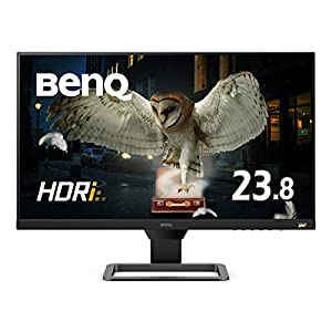 BenQ 23.8型アイケアモニター EW2480（IPS/フルHD/HDR スピーカー/5ms/FreeSync/フレームレス/ブルーライト軽減/輝度自動調整B.I