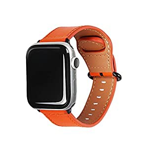 EGARDEN Apple Watch 44mm 42mm用 GENUINE LEATHER STRAP オレンジ(中古品)