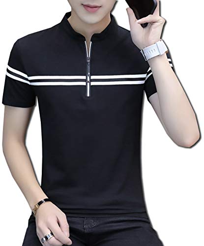 Bolso ハーフジップ スタンド カラー Tシャツ ボーダー ポロシャツ ブラック ホワイト グレー ライトグレー M Xxxlの通販はau Pay マーケット オリエントショップ