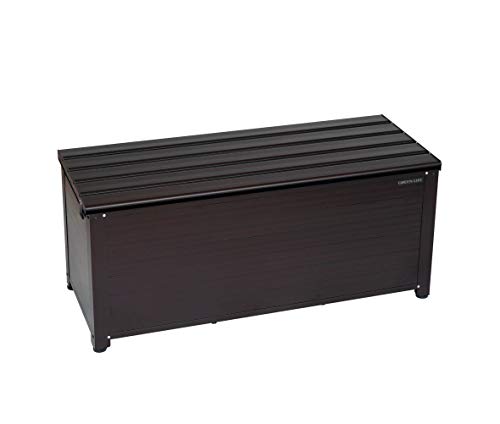 グリーンライフ ベンチストッカー 収納ベンチ (幅114*奥行46*高さ48.5cm)アルミ製でサビにくい 軽量 屋外 玄関 ブラウン ABS-114N