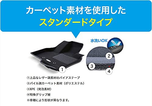 クラッツィオ フロアマット 立体タイプ 1台分セット ランドクルーザープラド H25(2013)/9*5人乗り スタンダードタイプ ブラック ET-0166 