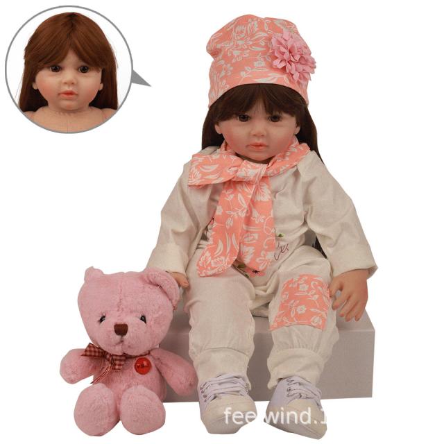 60センチ子供人形シミュレーション新生児美しい服を着た女の子リアルなプリンセスソフトシリコンヘッド手足綿ボディ