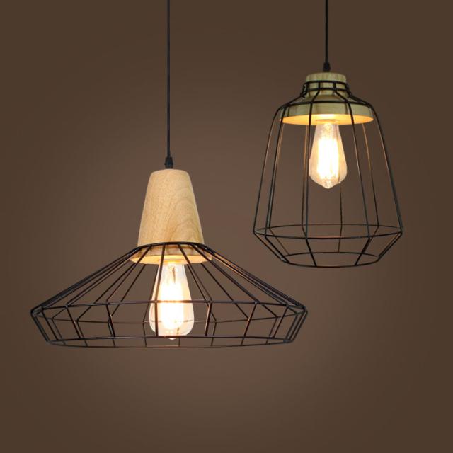 カフェバーレストランの産業ヴィンテージケージペンダントライトアイアンアート天井ランプ