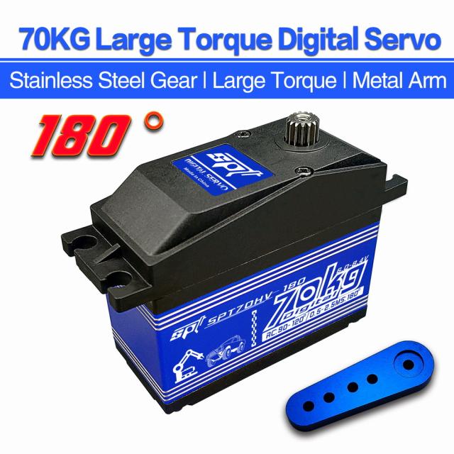 180度70kg高トルクメタルステアリングギアクライミングカーアクセサリー1：5リモートコントロールカーSpt70hv用
