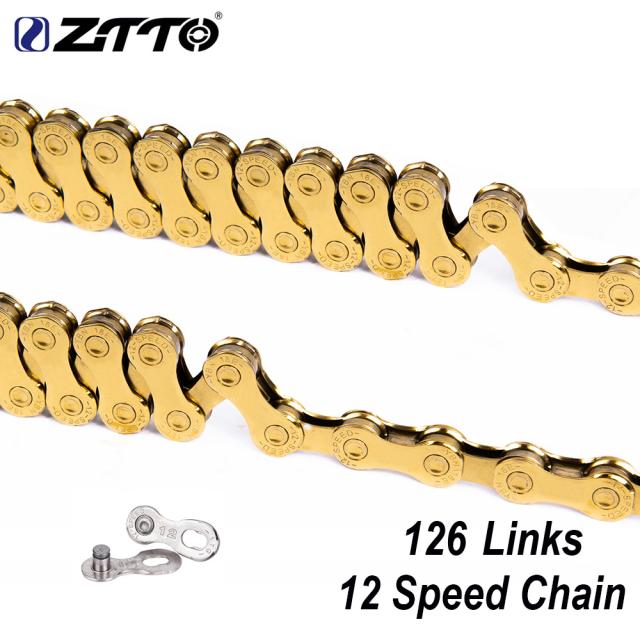 ZTTO MTB 12 Speed Chain Gold 12s Eagle Golden 12speed Chain with Magic Link 126Lリンク自転車自転車用_5