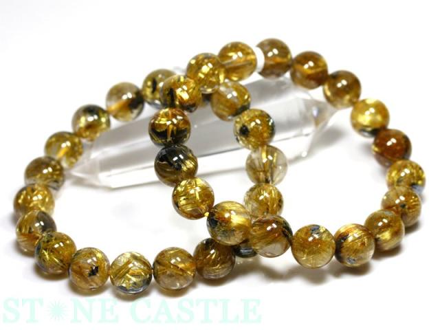 高品質天然石太陽タイチンルチル‼️ 11.5㍉‼️ ☆高品質☆【天然石 ブレスレット】太陽タイチンルチルクォーツ (最