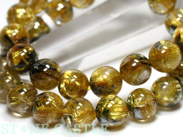 高品質天然石太陽タイチンルチル‼️ 11.5㍉‼️ ☆高品質☆【天然石 ブレスレット】太陽タイチンルチルクォーツ (最