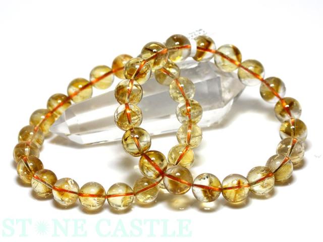 ☆高品質☆【天然石 ブレスレット】シトリンファントムアイリスクォーツ (3A) (約10〜10.5mm) パワーストーン 母の日 ギフト