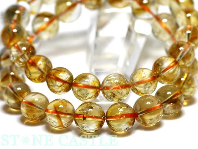 ☆高品質☆【天然石 ブレスレット】シトリンファントムアイリスクォーツ (3A) (約10〜10.5mm) パワーストーン 母の日 ギフト