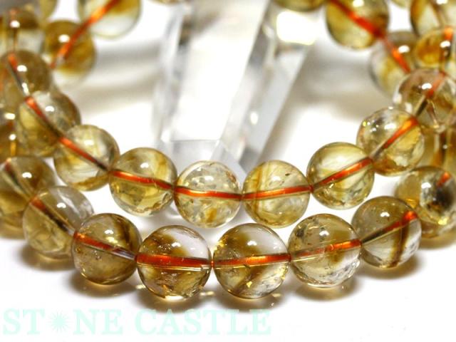 ☆高品質☆【天然石 ブレスレット】シトリンファントムアイリスクォーツ (3A) (約10〜10.5mm) パワーストーン 母の日 ギフト