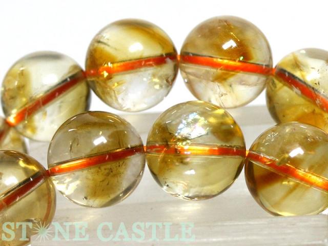 ☆高品質☆【天然石 ブレスレット】シトリンファントムアイリスクォーツ (3A) (約10〜10.5mm) パワーストーン 母の日 ギフト