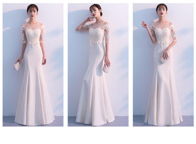 マーメイドドレス 他と被らない 白 ロングドレス 二次会 パーティー