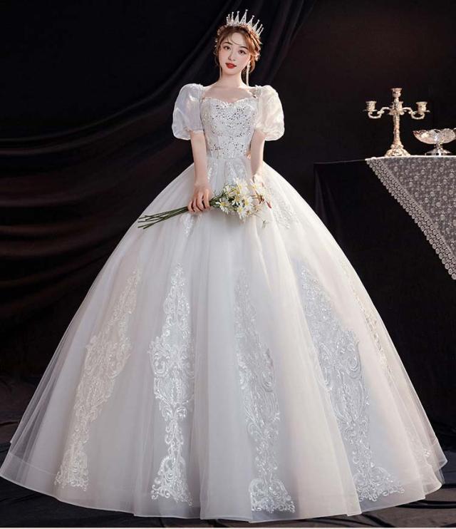 ウエディングドレス 花嫁 結婚式 ウェディングドレス aラインドレス