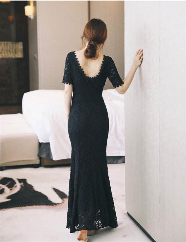 ドレス 大人 ピアノ 発表会 レース イブニングドレス 演奏会