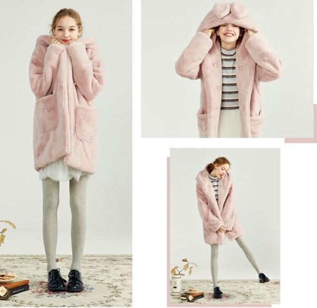 レビュー投稿で+5%還元】ジャケット ふわふわ もこもこ ウサギ耳