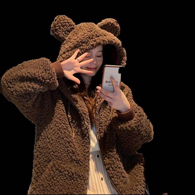【レビュー投稿で+5%還元】パーカー ふわふわ もこもこ パーカー アニマル 大きいサイズ 暖かい かわいい クマ耳 パーカー ブラウン アイボリー パーカー s m l 2l 熊耳パーカー パーカー ジャケット dd231c0c0c6 レビュー投稿で+5%還元】パーカー ふわふわ もこもこ パーカー