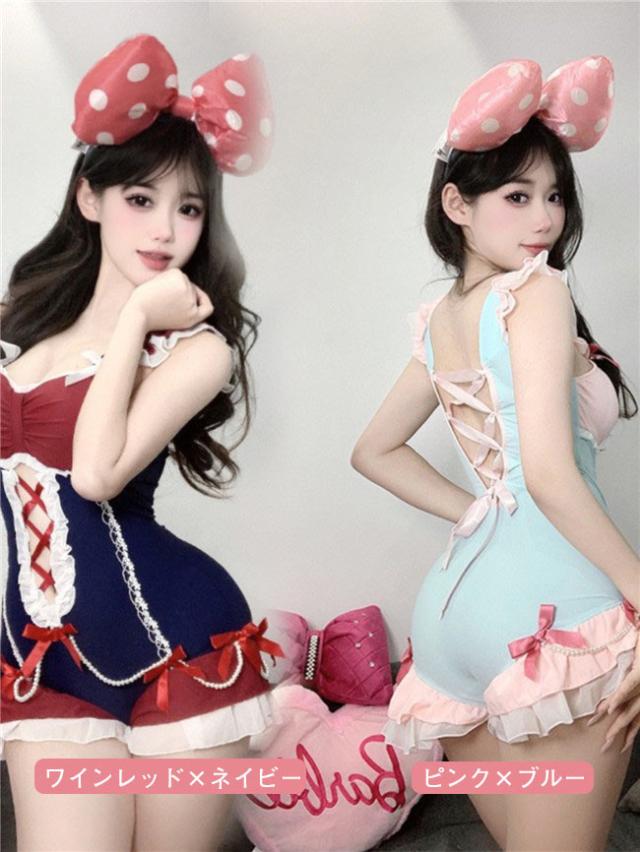 ワンピース水着 レディース ロリータ 水着 かわいい フリル リボン